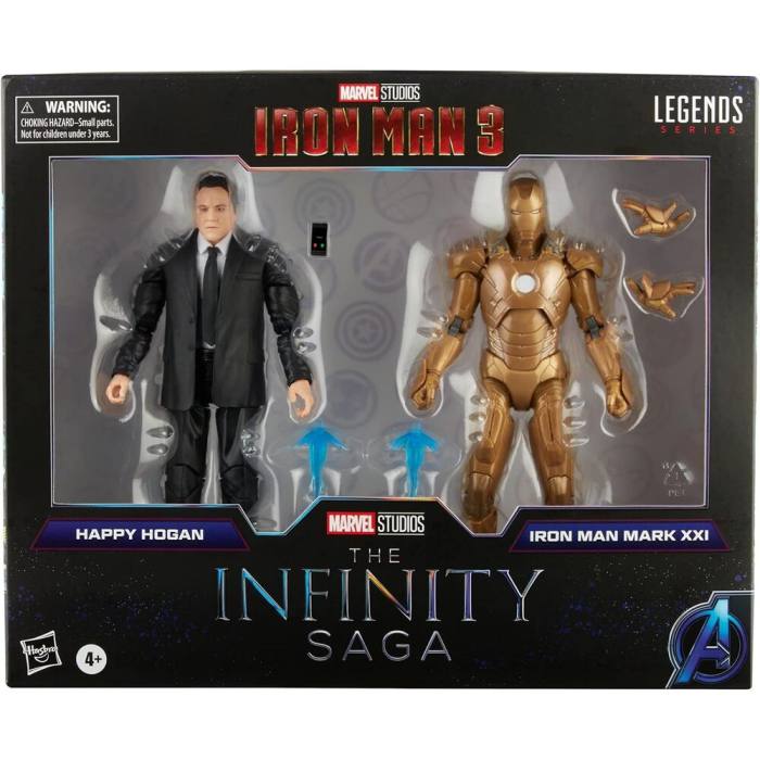 Marvel The Infinity Saga Iron Man 3 Happy Hogan and Iron Man Mark XXI set 2 figures 15cm 17701