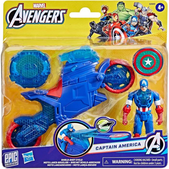 Marvel Avengers Motorbike Shield Thrower + Captain America figure 21597