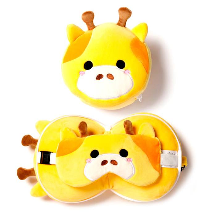 Relaxeazzz Giraffe travel pillow eye mask 23593
