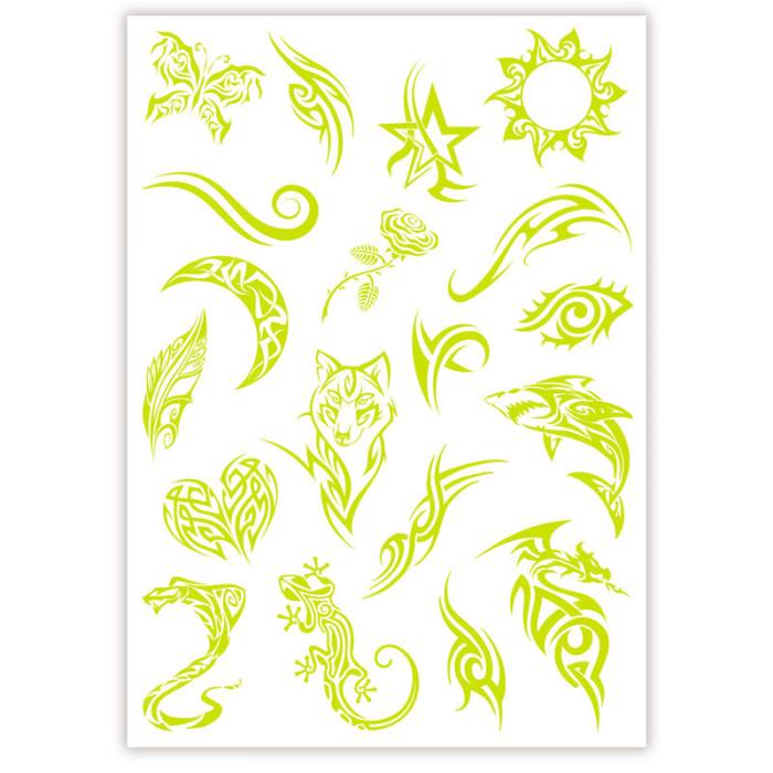 Crazy Chic Glow in the dark tattoos 33945