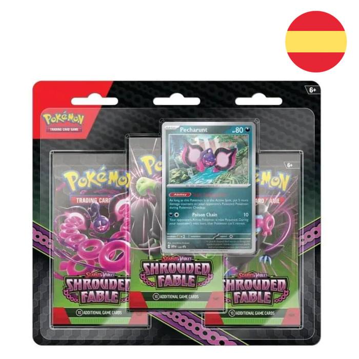 Spanish Pokemon Scarlet and Purple Shrouded Fable blister set of collectible cards assorted 36302