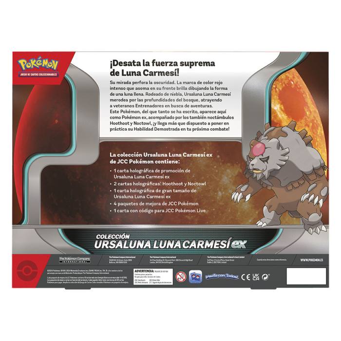 Spanish Pokemon Ursaluna Luna Carmesi Collectible card game box 36277