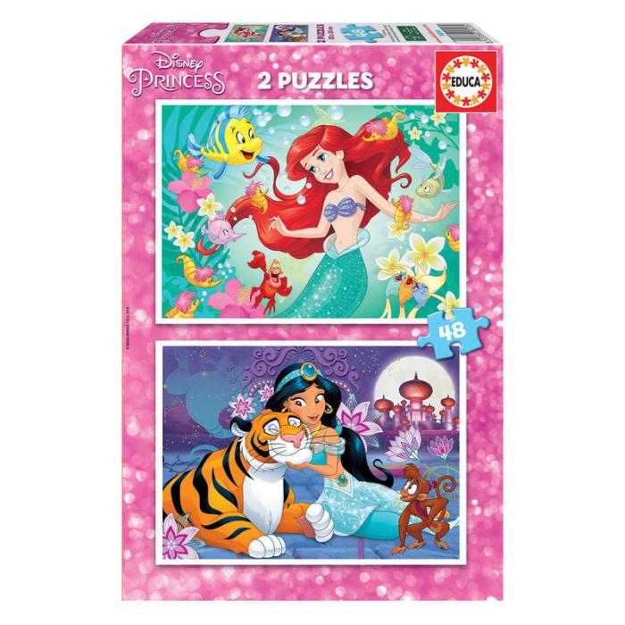 Disney Princess Ariel + Jasmine puzzle 2x48pcs 37113
