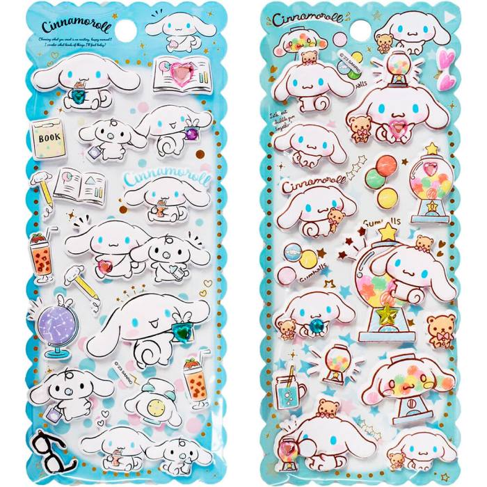 Hello Kitty Cinamoroll assorted Embossed stickers 37728