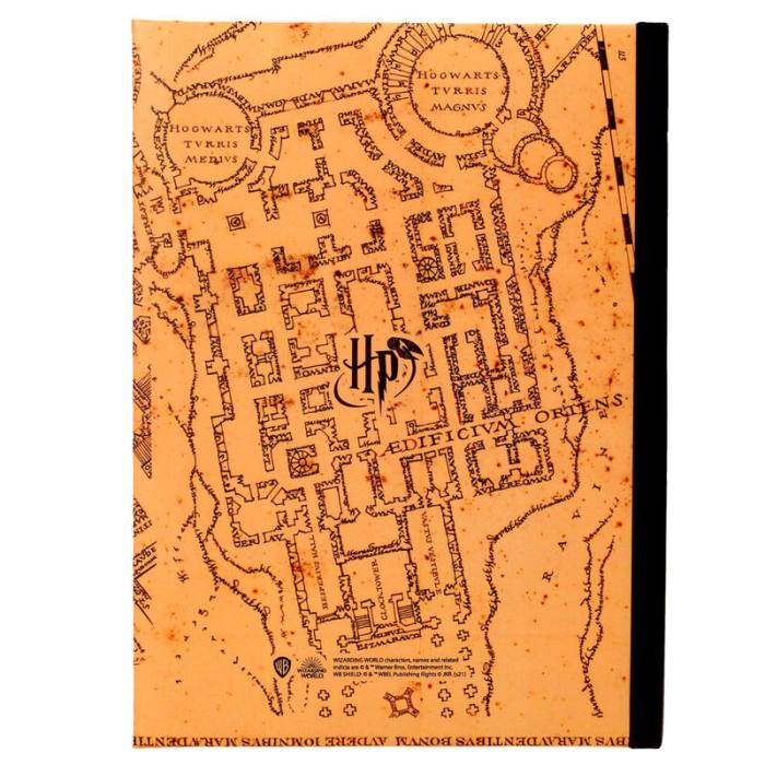 Harry Potter Marauders Map notebook with light 39103