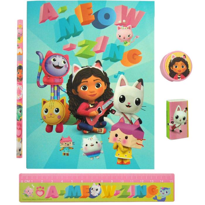 Gabbys Dollhouse stationery set 5pcs 43048