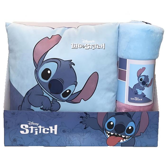 Disney Stitch polar blanket + cushion set 48213