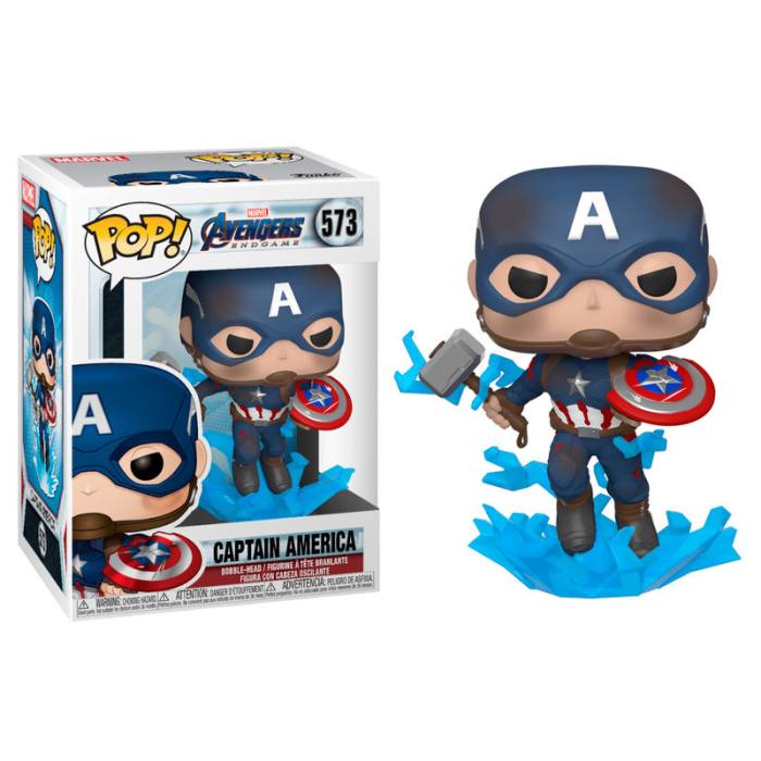 POP figure Marvel Avengers Endgame Captain America with Broken Shield & Mjolnir 55081