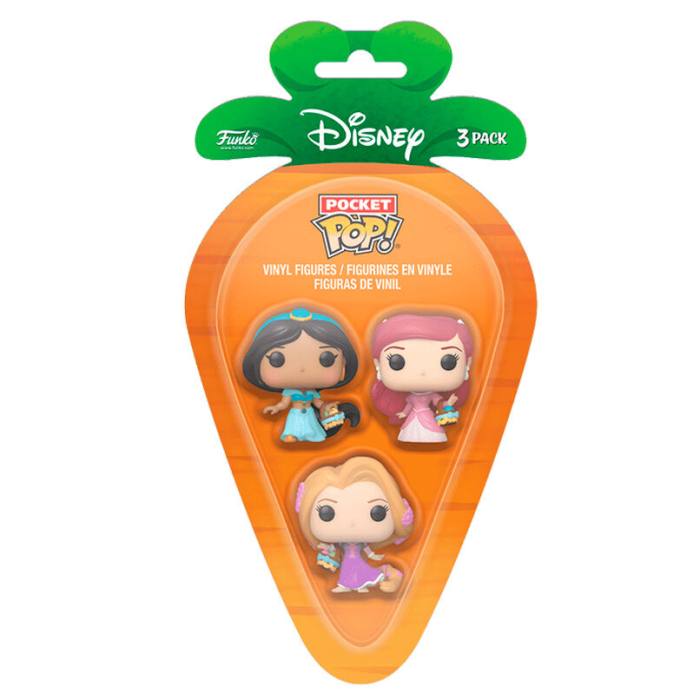 Carrot Pocket POP blister 3 figures Disney Princess Rapunzel Ariel Jasmin easter 60922