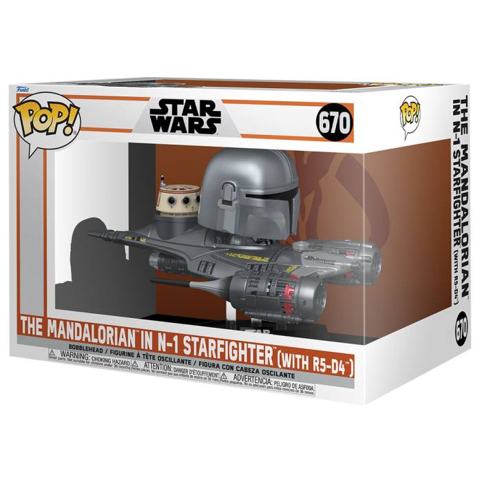 POP figure Rider Deluxe Star Wars Mandalorian 9 the Mandalorian in N-1 Starfighter 61001
