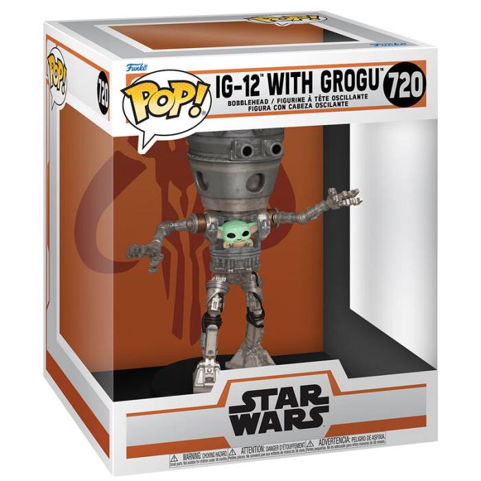 POP figure Deluxe Star Wars The Mandalorian IG-12 with Grogu 61437