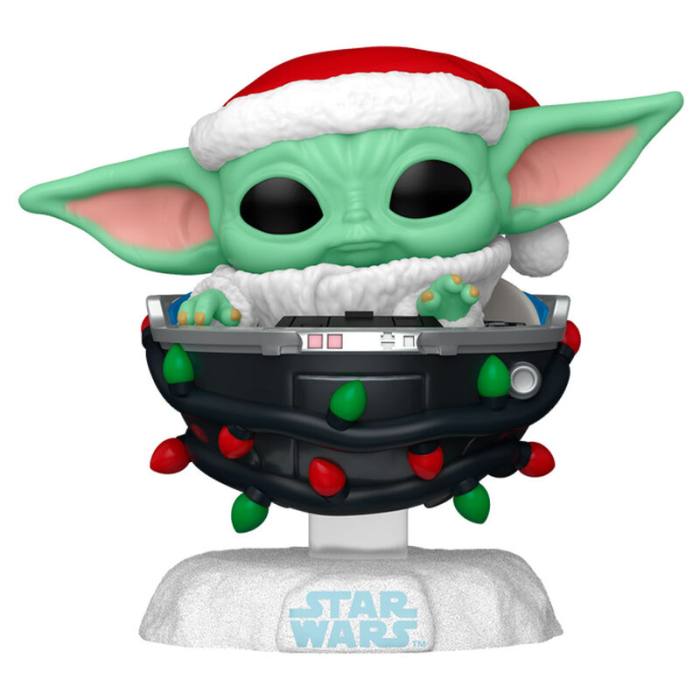 POP figure Star Wars Grogu with Santa Hat in Pram 61450