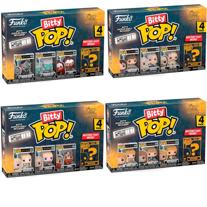 Assorted Blister 4 figures Bitty POP The Lord of the Rings 62386