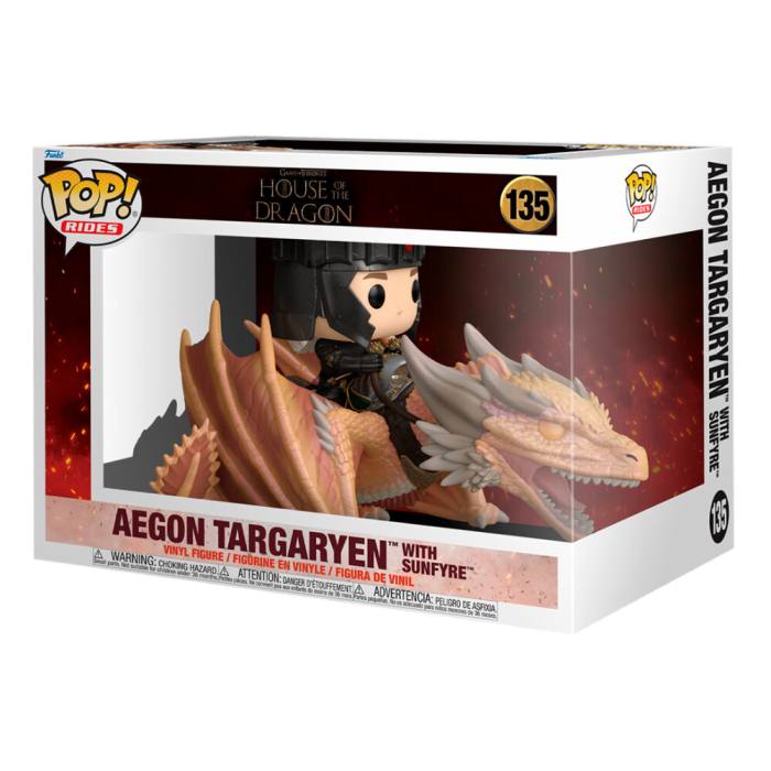 POP figure Rides House of the Dragon Aegon Targaryen with Sunfyre 62712
