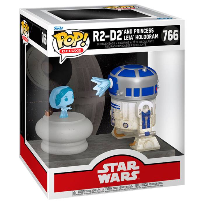 POP figure Deluxe Star Wars R2-D2 and Princess Leia Hologram 63151